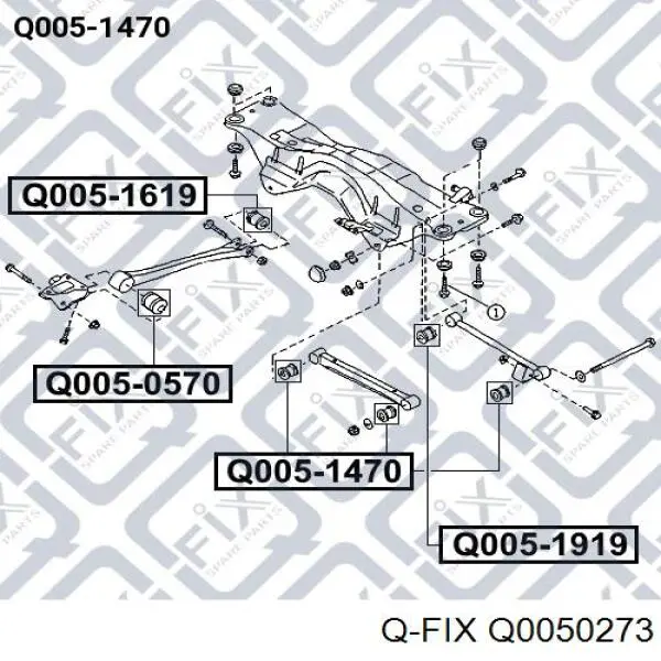 Q0050273 Q-fix Сайлентблок заднего поперечного рычага, наружный