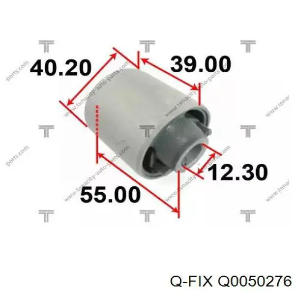 Сайлентблок заднего продольного рычага передний Q0050276 Q-fix