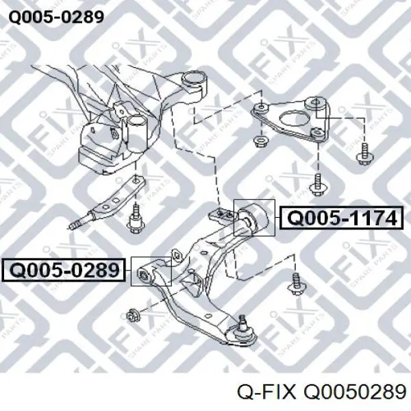 Сайлентблок переднего нижнего рычага Q0050289 Q-fix