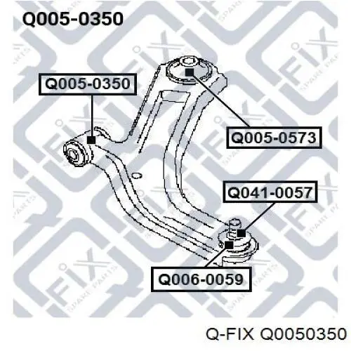 Сайлентблок переднего нижнего рычага Q0050350 Q-fix