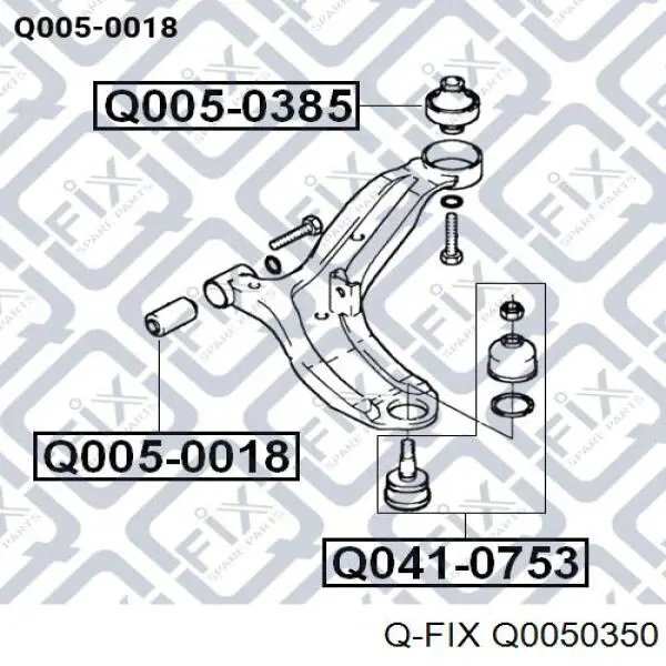 Сайлентблок переднего рычага Q0050350 Q-fix