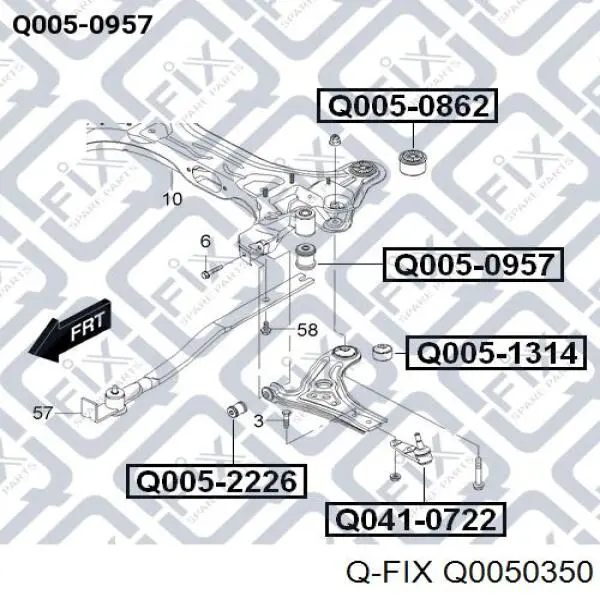 Q0050350 Q-fix Сайлентблок нижнего переднего рычага