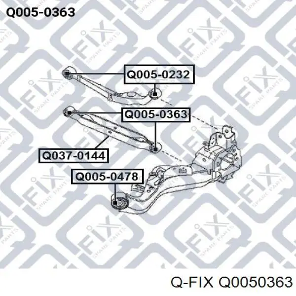 Сайлентблок заднего нижнего рычага Q0050363 Q-fix