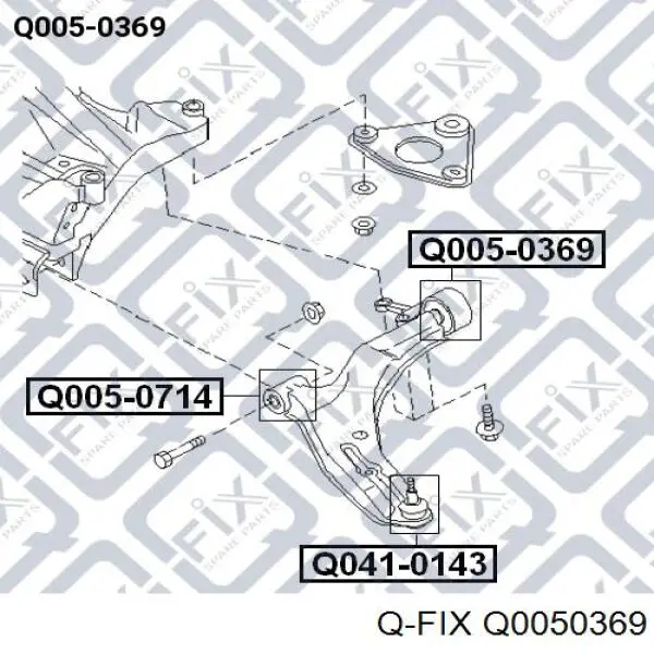 Сайлентблок переднего нижнего рычага Q0050369 Q-fix