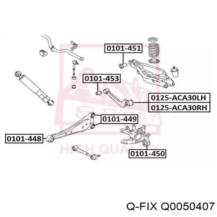 Полиуретановый сайлентблок заднего нижнего рычага Q-fix Q0050407 цена, от 7.10 USD