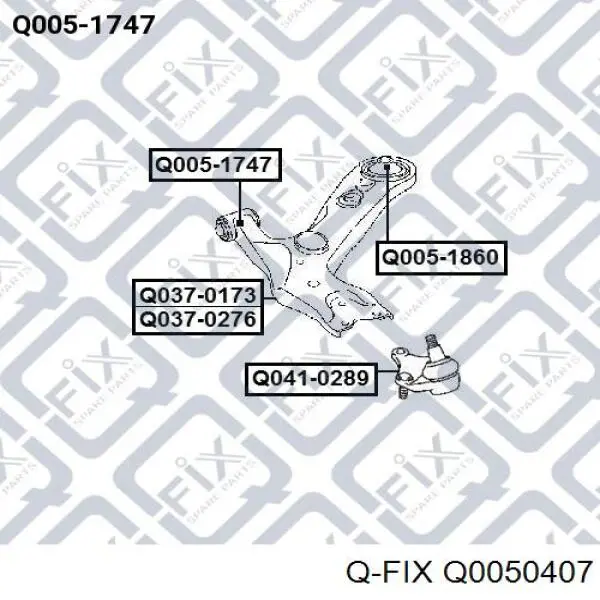 Купить Q0050407 Q-fix Сайлентблок заднего нижнего рычага