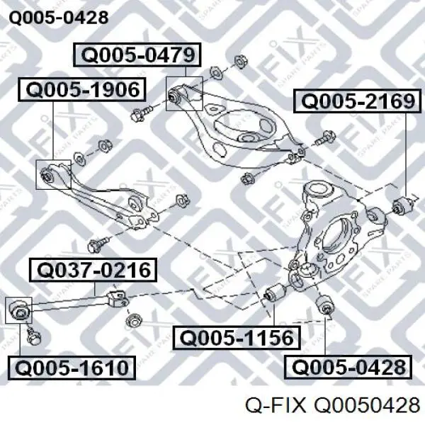 Сайлентблок амортизатора заднего Q0050428 Q-fix