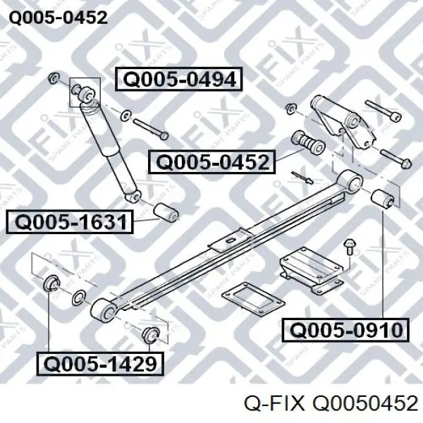 Сайлентблок серьги рессоры Q0050452 Q-fix