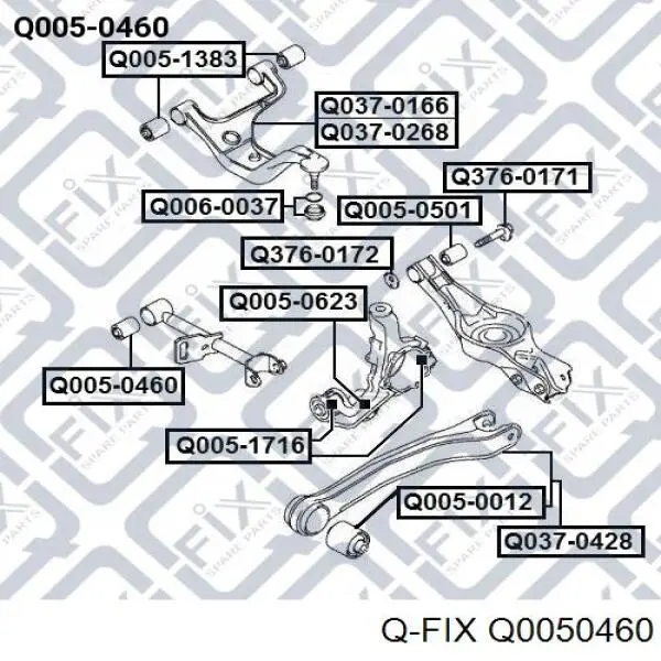 Сайлентблок задней реактивной тяги Q0050460 Q-fix