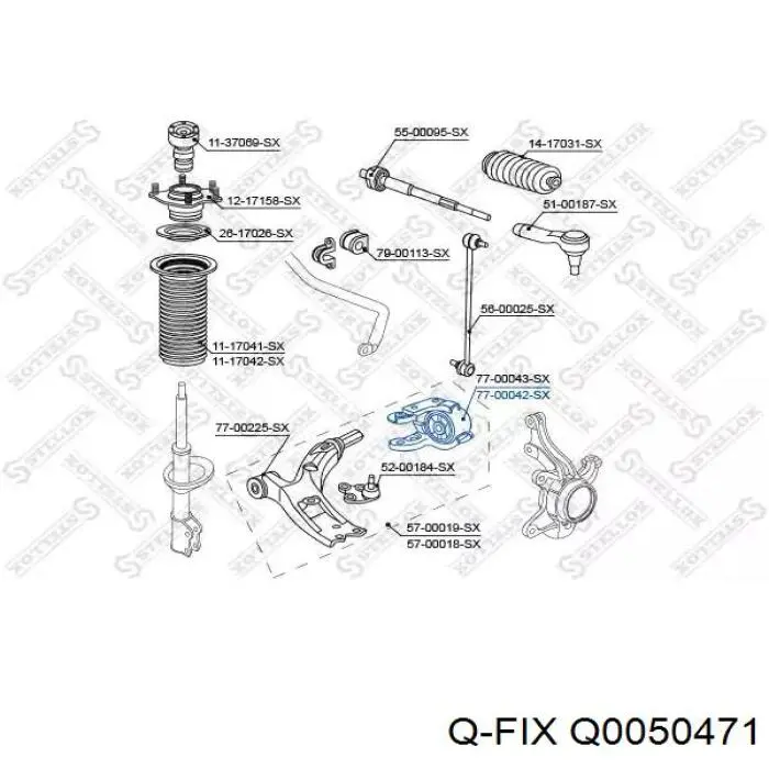 Сайлентблок переднего нижнего рычага Q-fix Q0050471
