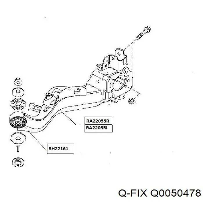 Сайлентблок заднего продольного рычага, передний Q-fix Q0050478 цена, от 15.39 USD