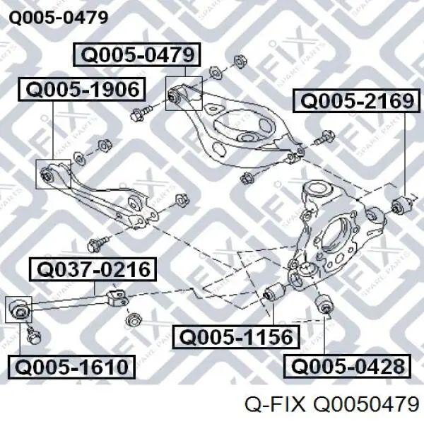 Сайлентблок заднего нижнего рычага Q0050479 Q-fix