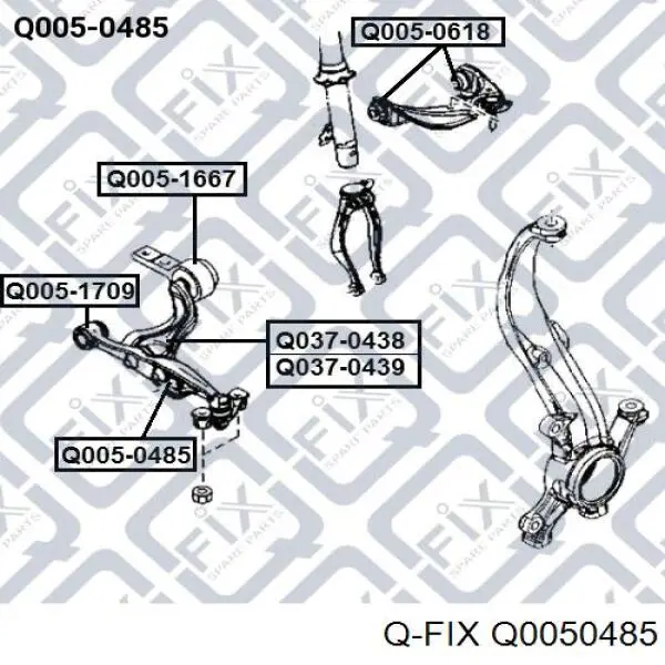 Сайлентблок переднего нижнего рычага Q0050485 Q-fix