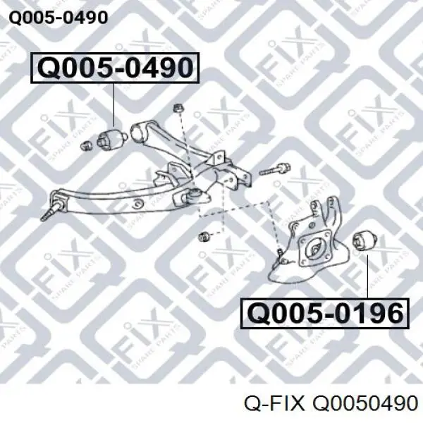 Сайлентблок заднего нижнего рычага Q0050490 Q-fix