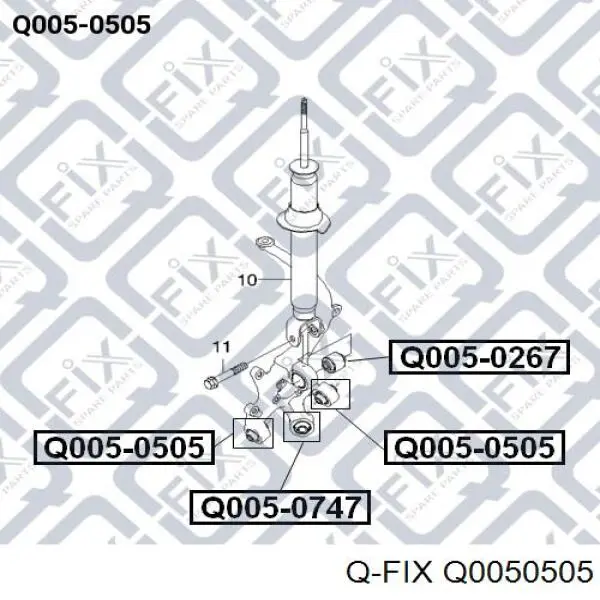 Сайлентблок цапфы задней Q0050505 Q-fix