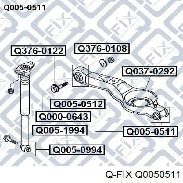 Сайлентблок заднего нижнего рычага Q0050511 Q-fix