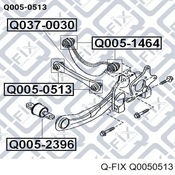 Сайлентблок заднего поперечного рычага Q0050513 Q-fix