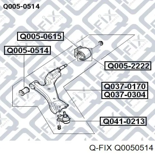 Сайлентблок переднего нижнего рычага Q0050514 Q-fix