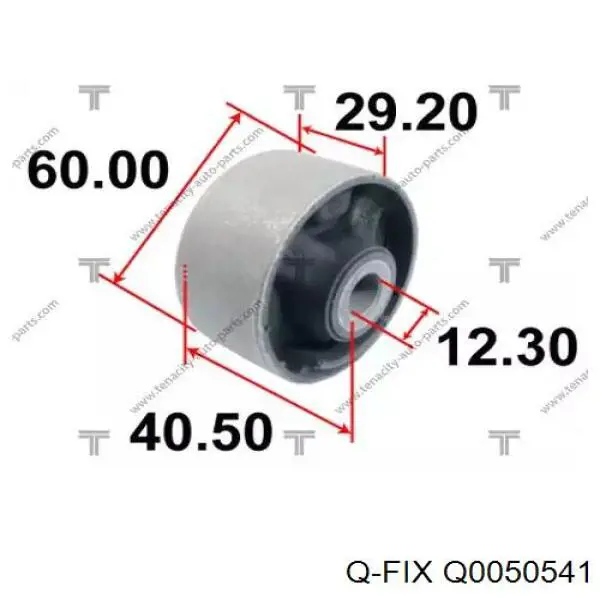 Сайлентблок траверсы крепления заднего редуктора задний Q0050541 Q-fix