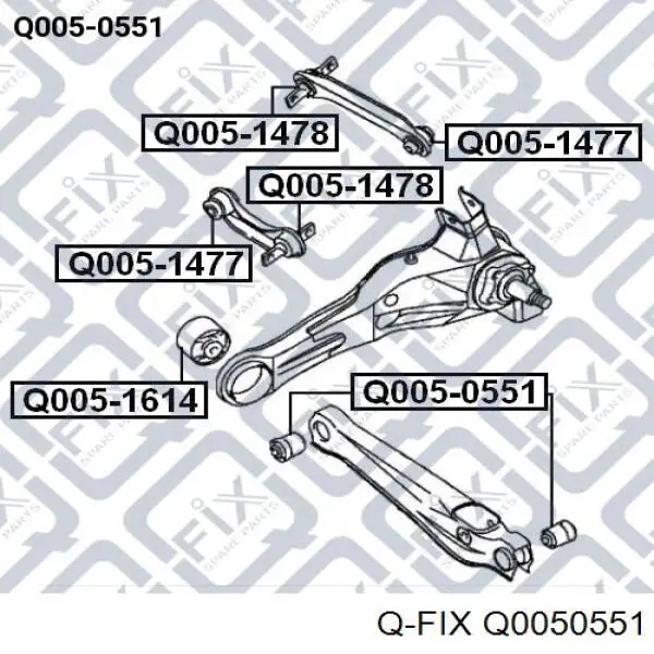 Сайлентблок заднего нижнего рычага Q0050551 Q-fix