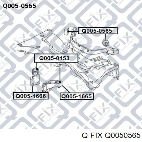Сайлентблок траверсы крепления заднего редуктора задний Q-fix Q0050565
