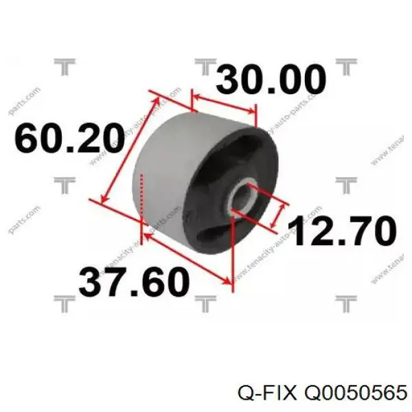 Q0050565 Q-fix Сайлентблок траверсы крепления заднего редуктора задний