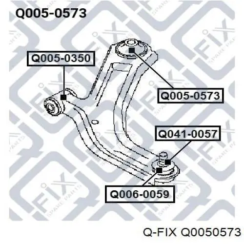 Сайлентблок переднего нижнего рычага Q0050573 Q-fix