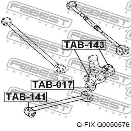 Сайлентблок заднего продольного рычага, передний Q-fix Q0050576 цена, от 4.79 USD