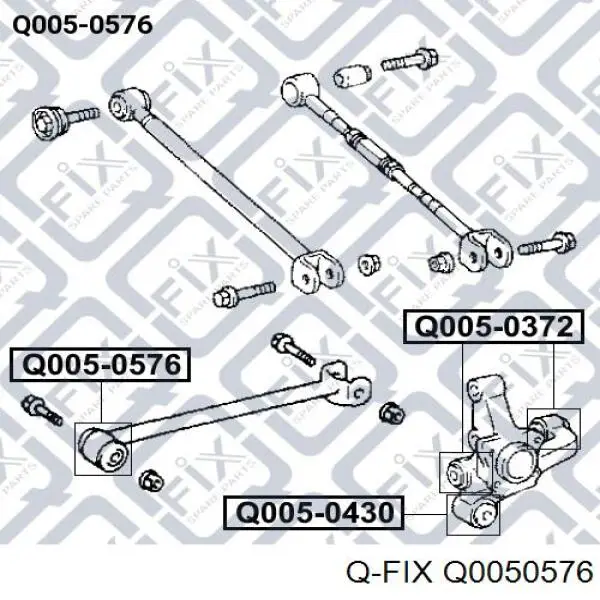 Q0050576 Q-fix bloco silencioso da barra longitudinal traseira