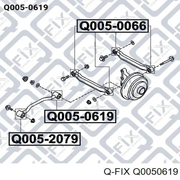 Сайлентблок заднего продольного рычага задний Q0050619 Q-fix