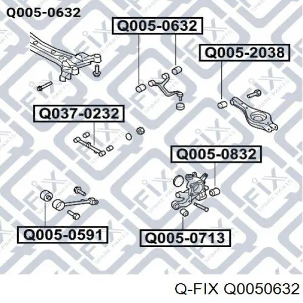 Q0050632 Q-fix Полиуретановый сайлентблок заднего верхнего рычага
