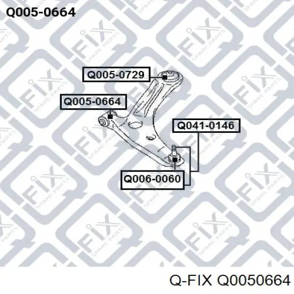 Q0050664 Q-fix сайлентблок переднего нижнего рычага