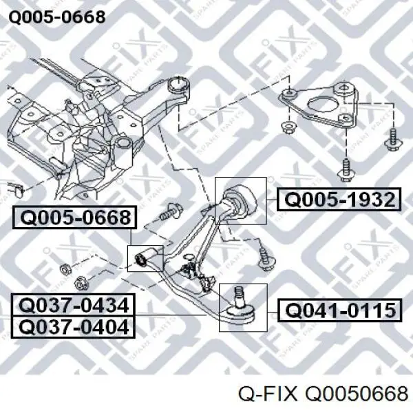 Сайлентблок переднего нижнего рычага Q0050668 Q-fix