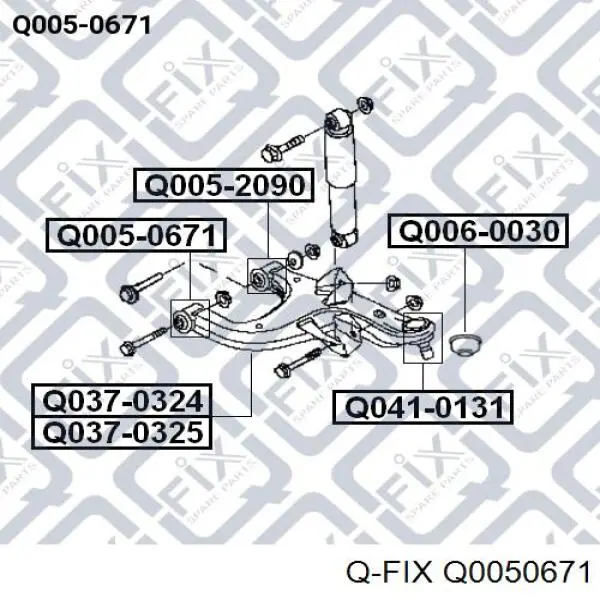 Сайлентблок заднего нижнего рычага Q0050671 Q-fix