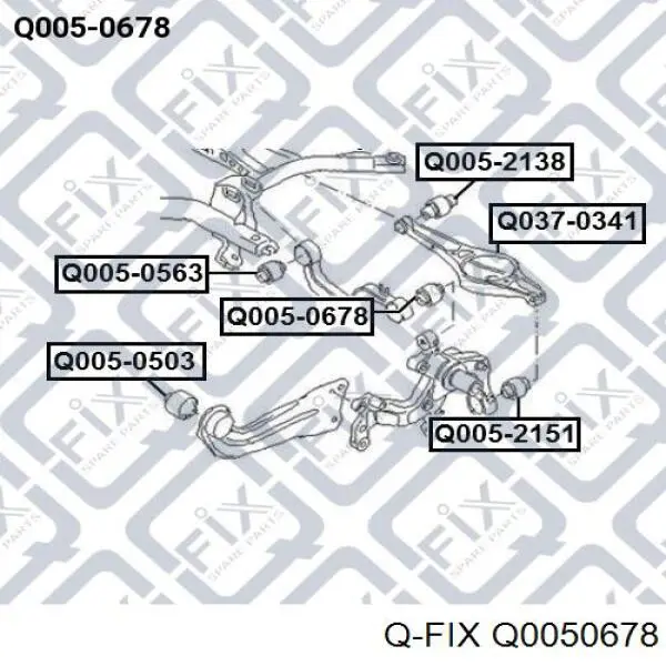 Сайлентблок заднего верхнего рычага Q0050678 Q-fix