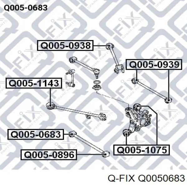 Сайлентблок заднего поперечного рычага внутренний Q0050683 Q-fix