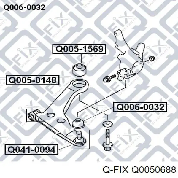 Сайлентблок передней подвески Q-fix Q0050688 цена, от 3.80 USD