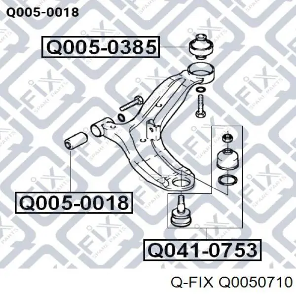 Купить Q0050710 Q-fix Сайлентблок нижний передней подвески