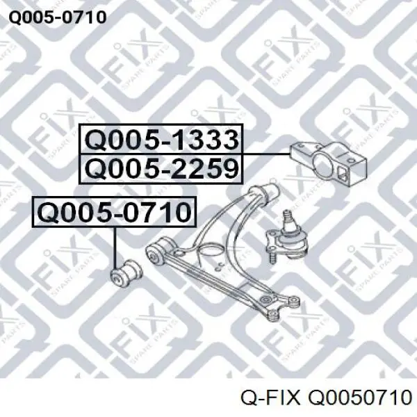 Q0050710 Q-fix bloco silencioso dianteiro do braço oscilante inferior