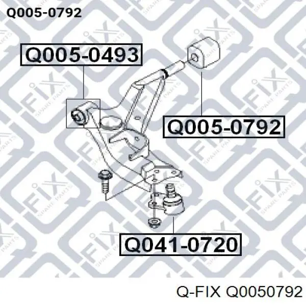 Сайлентблок переднего нижнего рычага Q0050792 Q-fix