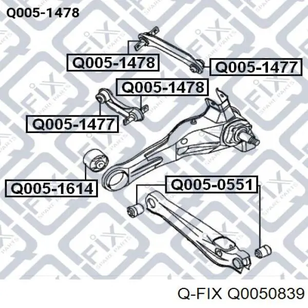 Q0050839 Q-fix bloco silencioso da barra panhard (de suspensão traseira)