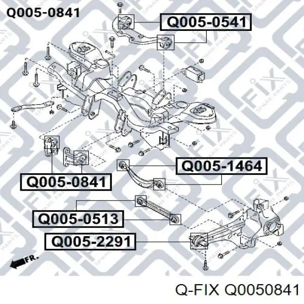 Q0050841 Q-fix сайлентблок траверсы крепления заднего редуктора передний