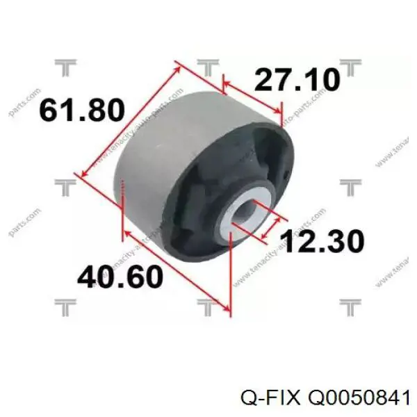 Q0050841 Q-fix Сайлентблок траверсы крепления заднего редуктора передний