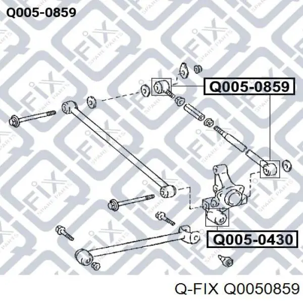 Сайлентблок тяги поперечной (задней подвески) Q0050859 Q-fix