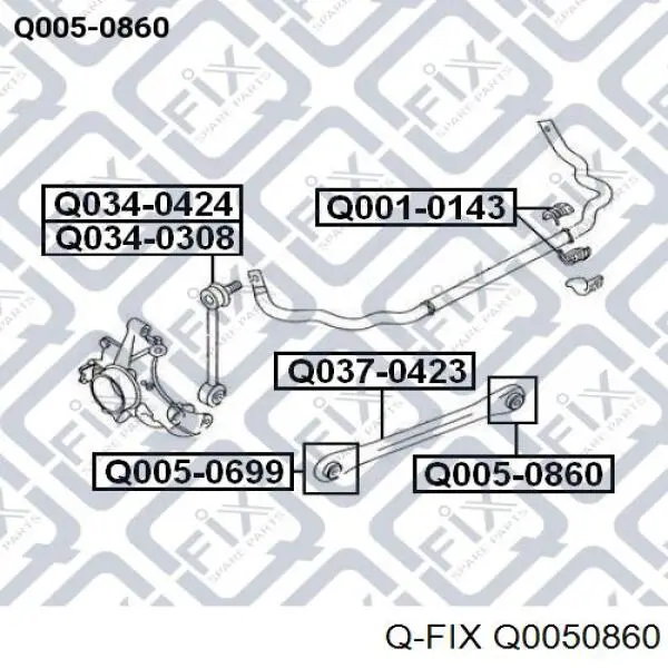 Q0050860 Q-fix bloco silencioso do braço oscilante superior traseiro