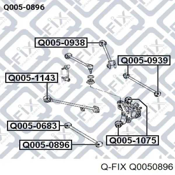 Q0050896 Q-fix bloco silencioso externo traseiro de braço oscilante transversal