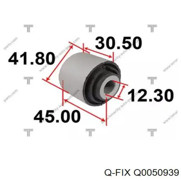 Купить Q0050939 Q-fix Сайлентблок тяги поперечной (задней подвески)