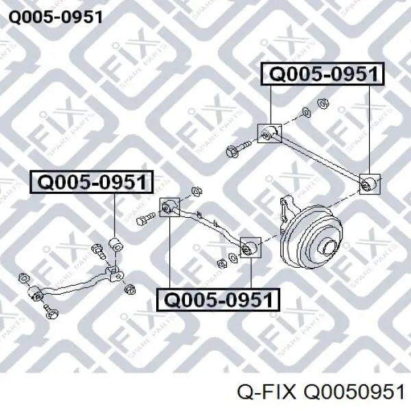 Сайлентблок заднего поперечного рычага Q0050951 Q-fix