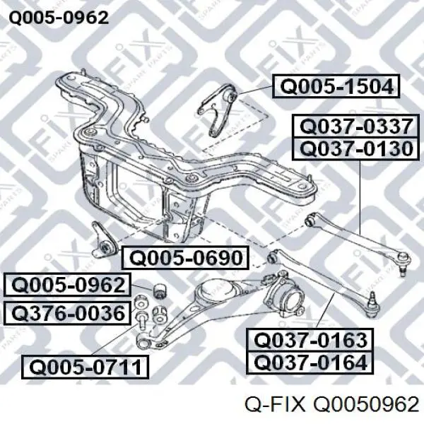 Сайлентблок заднего рычага передний Q0050962 Q-fix