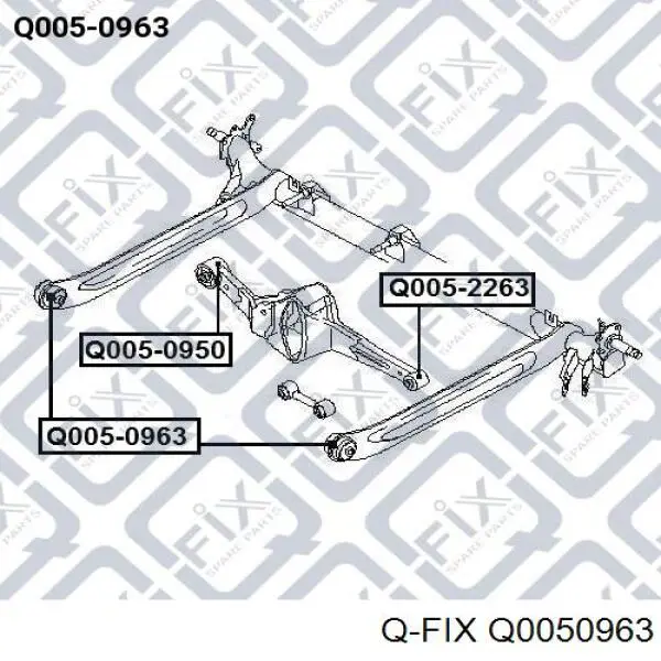 Сайлентблок задней балки (подрамника) Q0050963 Q-fix